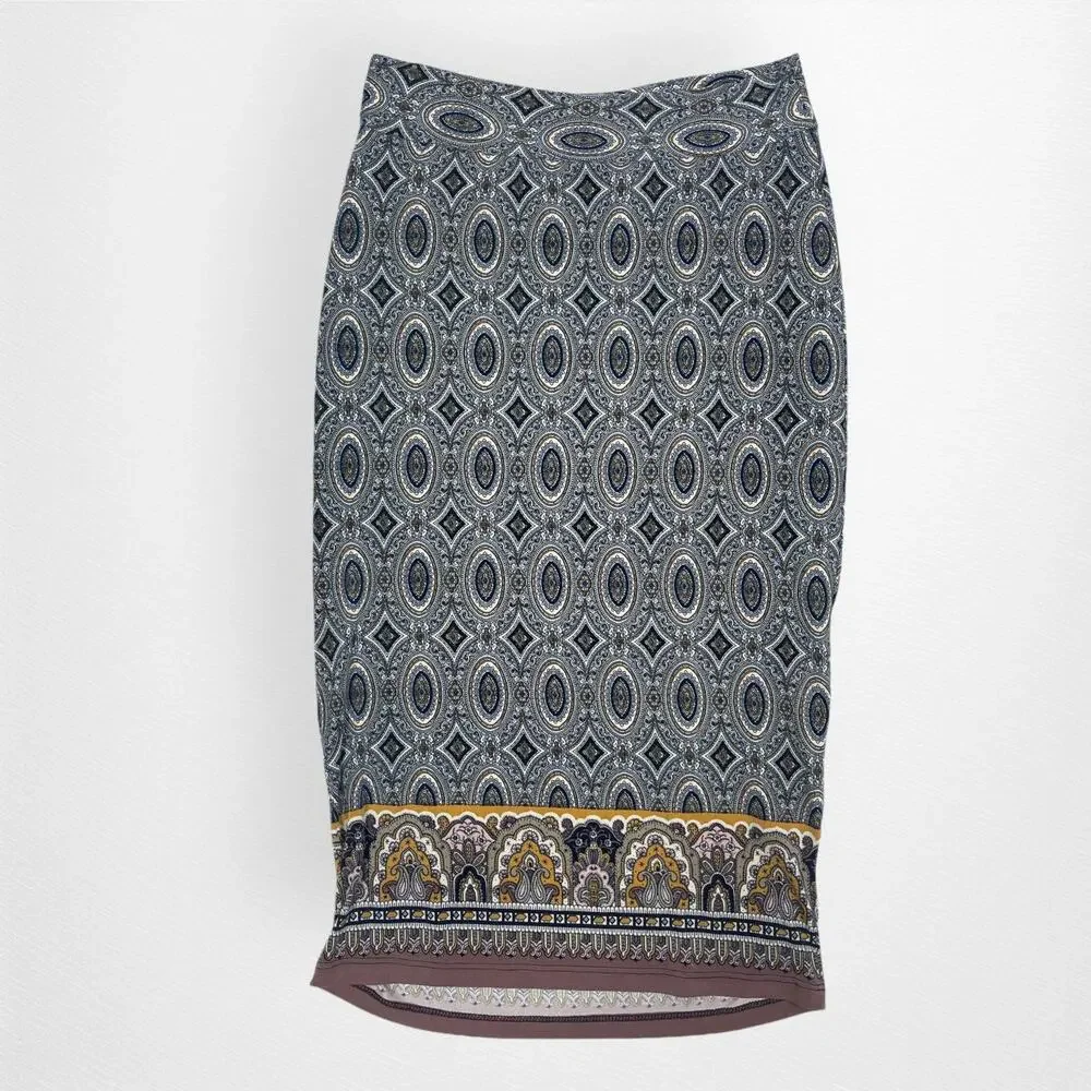 GILLI New York Geometric Design Pencil Skirt Lined‎ Size Small